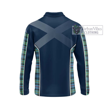 Bailey Ancient Tartan Long Sleeve Polo Shirt with Family Crest and Lion Rampant Vibes Sport Style - Tartan Vibes Clothing