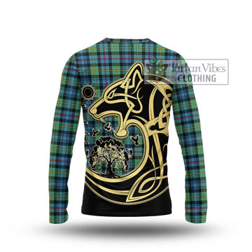 Bailey Ancient Tartan Long Sleeve T-Shirt with Family Crest Celtic Wolf Style - Tartan Vibes Clothing