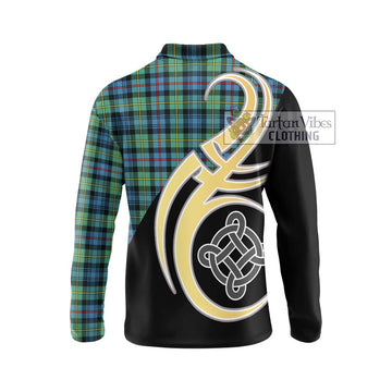 Bailey Ancient Tartan Long Sleeve Polo Shirt with Family Crest and Celtic Symbol Style - Tartan Vibes Clothing