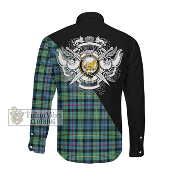 Bailey Ancient Tartan Long Sleeve Button Shirt with Family Crest and Military Logo Style