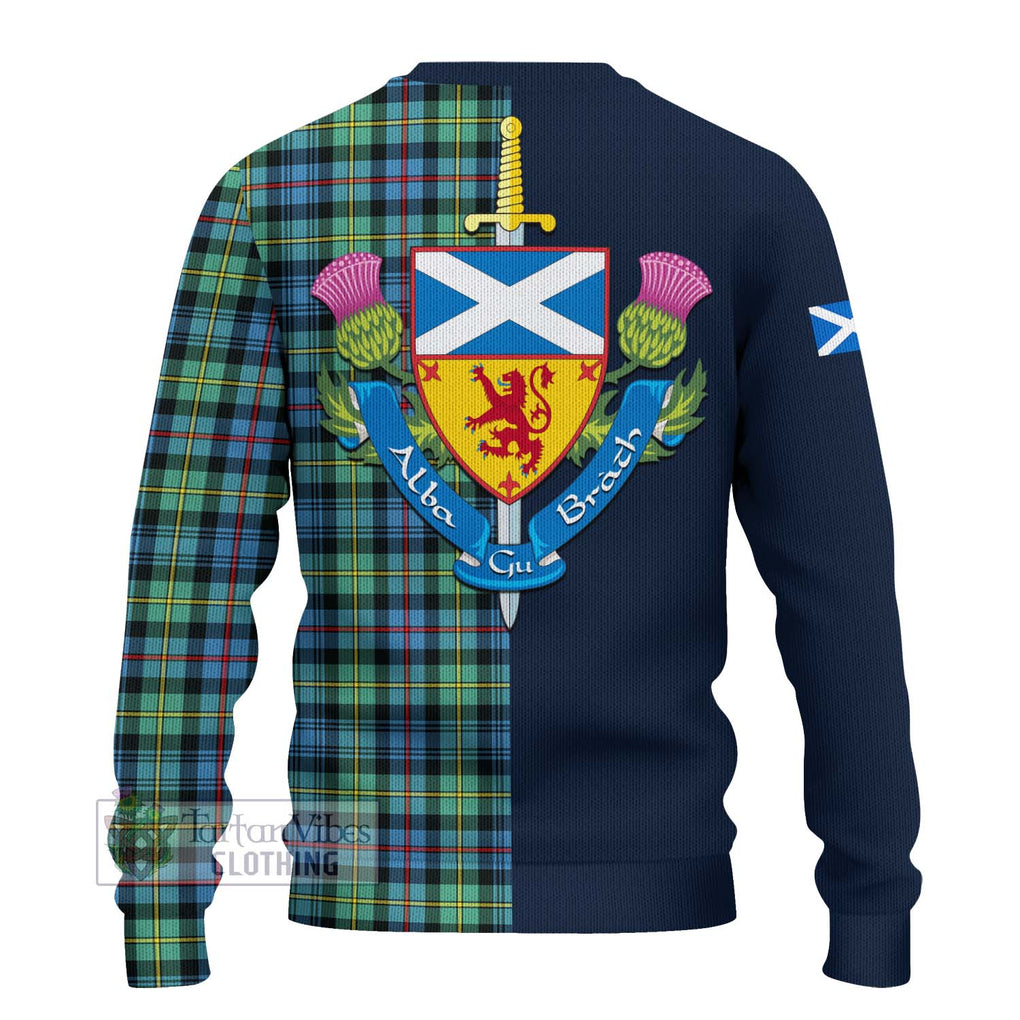 Bailey Ancient Tartan Ugly Sweater Alba with Scottish Lion Royal Arm Half Style - Tartan Vibes Clothing