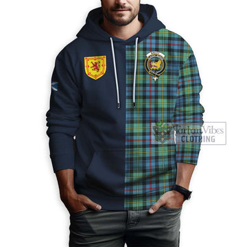 Bailey Ancient Tartan Hoodie Alba with Scottish Lion Royal Arm Half Style - Tartan Vibes Clothing
