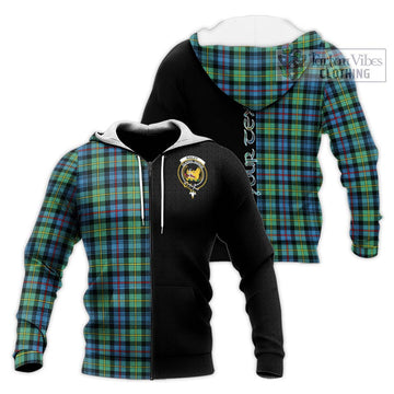 Bailey Ancient Tartan Knitted Hoodie with Family Crest and Half Of Me Style Unisex Knitted Zip Hoodie - Tartan Vibes Clothing