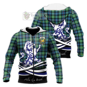 Bailey Ancient Tartan Knitted Hoodie with Alba Gu Brath Regal Lion Emblem Unisex Knitted Zip Hoodie - Tartan Vibes Clothing