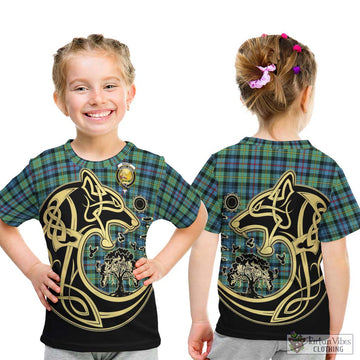 Bailey Ancient Tartan Kid T-Shirt with Family Crest Celtic Wolf Style - Tartan Vibes Clothing