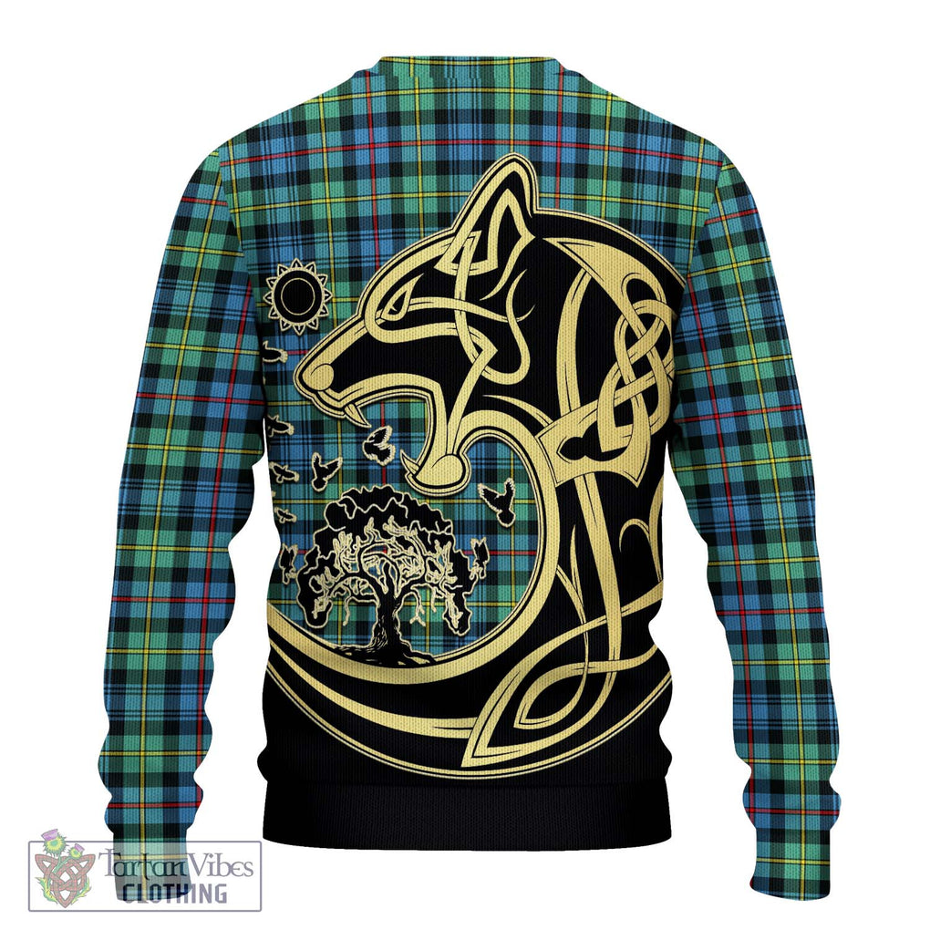 Bailey Ancient Tartan Ugly Sweater with Family Crest Celtic Wolf Style - Tartan Vibes Clothing
