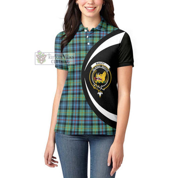 Bailey Ancient Tartan Women's Polo Shirt with Family Crest Circle Style - Tartan Vibes Clothing