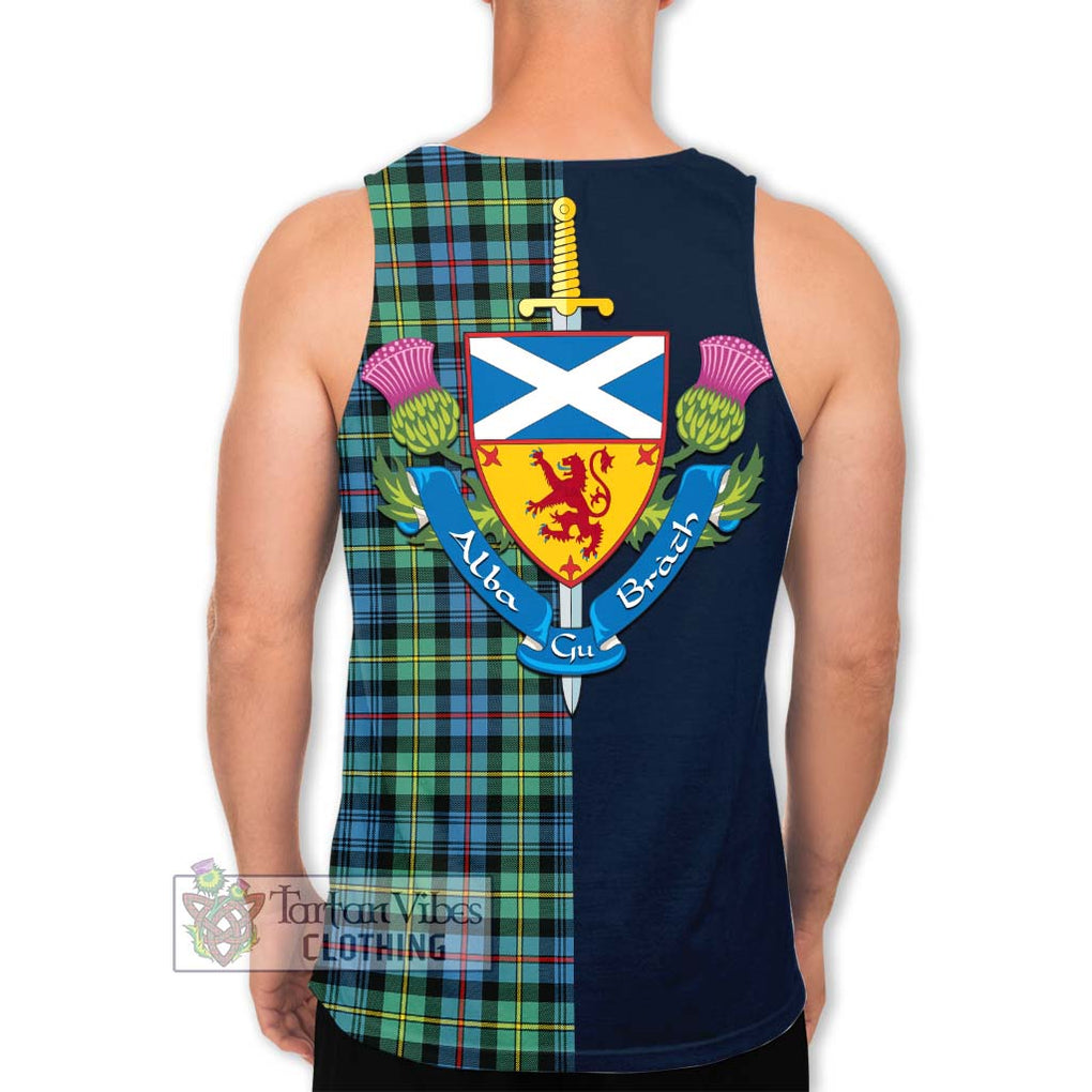 Bailey Ancient Tartan Men's Tank Top Alba with Scottish Lion Royal Arm Half Style - Tartan Vibes Clothing