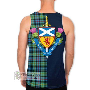 Bailey Ancient Tartan Men's Tank Top Alba with Scottish Lion Royal Arm Half Style - Tartan Vibes Clothing