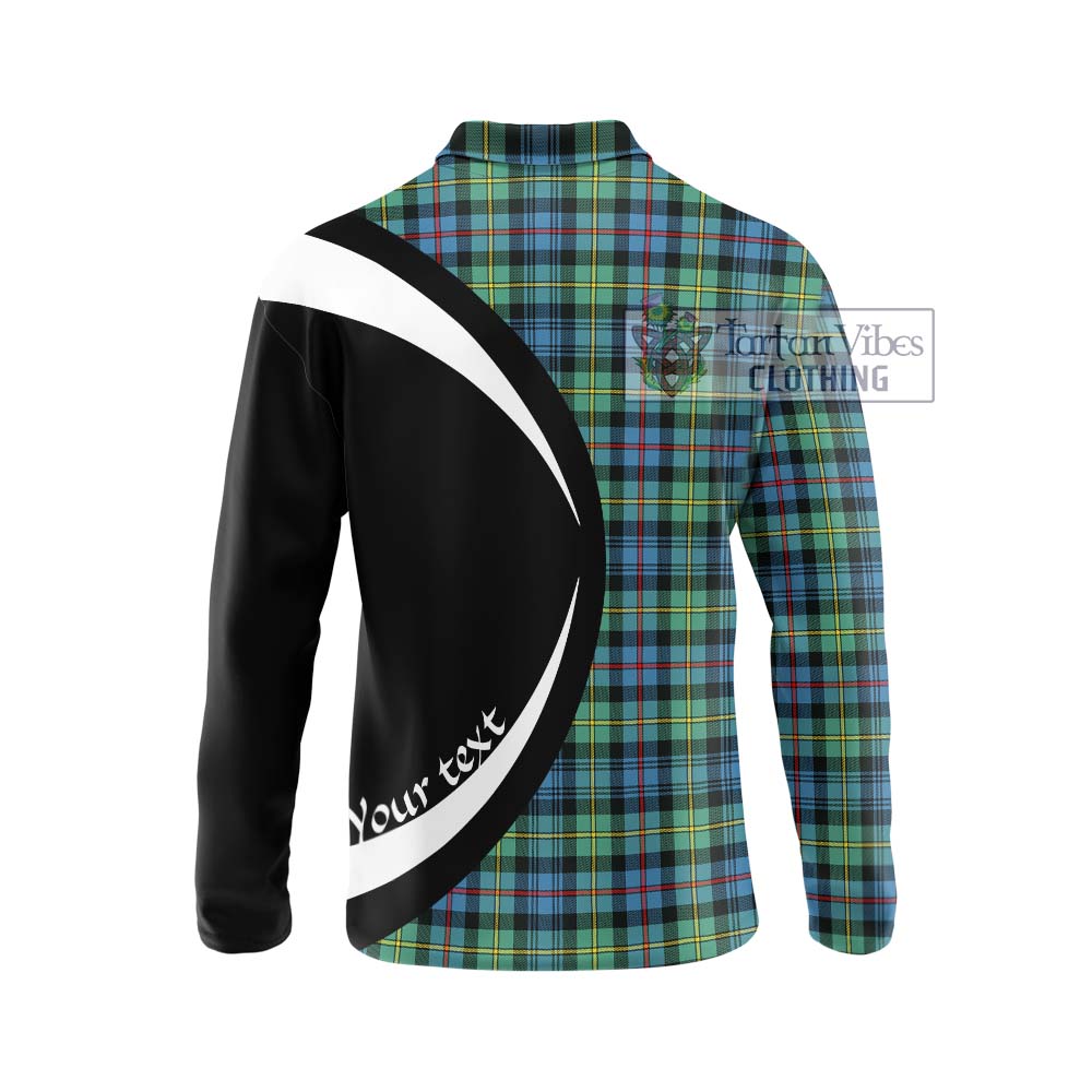 Bailey Ancient Tartan Long Sleeve Polo Shirt with Family Crest Circle Style - Tartan Vibes Clothing