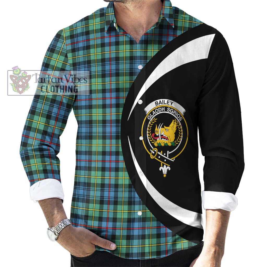 Bailey Ancient Tartan Long Sleeve Button Up with Family Crest Circle Style - Tartan Vibes Clothing