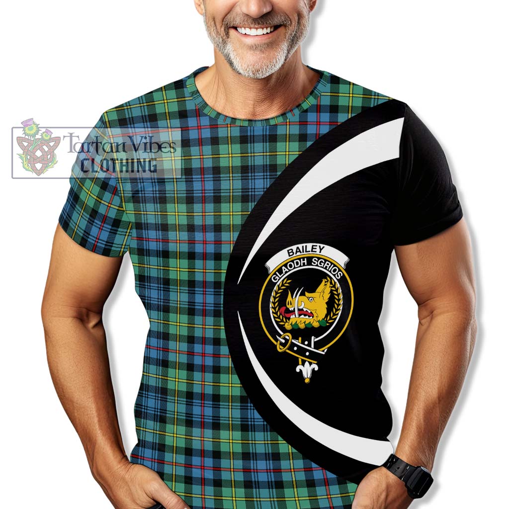 Bailey Ancient Tartan T-Shirt with Family Crest Circle Style - Tartan Vibes Clothing