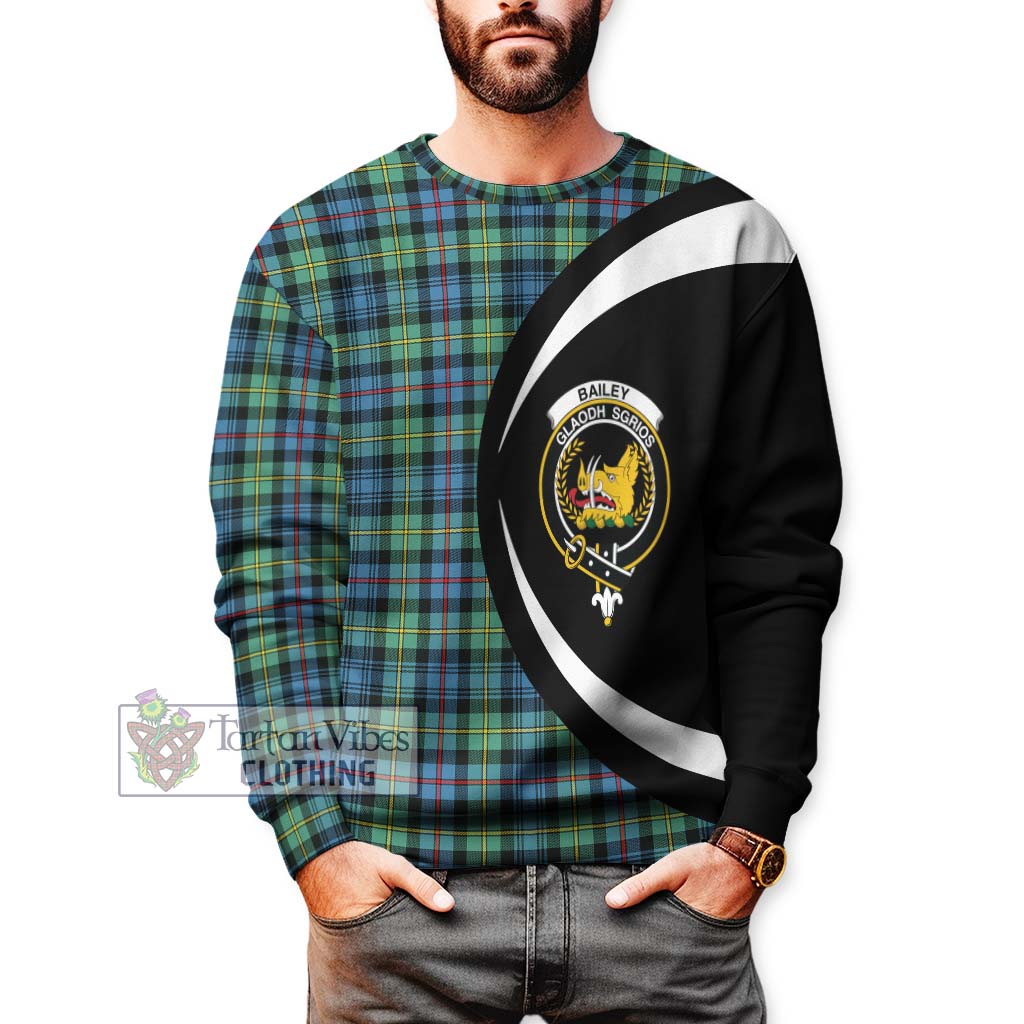 Bailey Ancient Tartan Sweatshirt with Family Crest Circle Style - Tartan Vibes Clothing