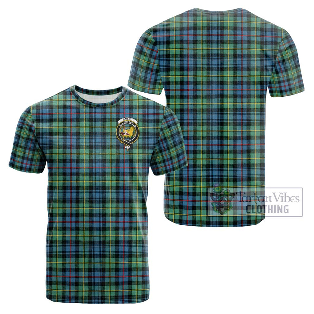 Bailey Ancient Tartan Cotton T-Shirt with Family Crest - Tartan Vibes Clothing