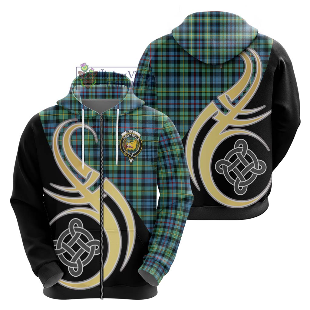 Bailey Ancient Tartan Hoodie with Family Crest and Celtic Symbol Style - Tartan Vibes Clothing