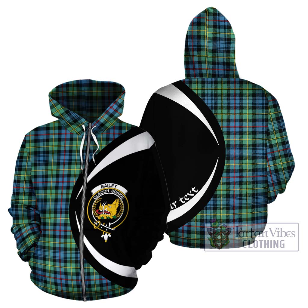 Bailey Ancient Tartan Hoodie with Family Crest Circle Style - Tartan Vibes Clothing