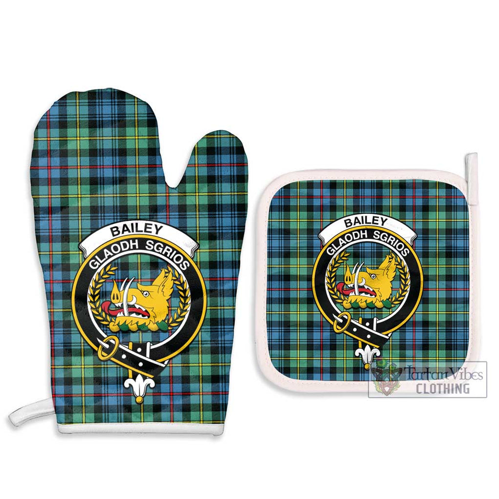 Bailey Ancient Tartan Combo Oven Mitt & Pot-Holder with Family Crest - Tartan Vibes Clothing