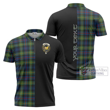 Bailey Modern Tartan Zipper Polo Shirt with Family Crest and Half Of Me Style Unisex - Tartan Vibes Clothing