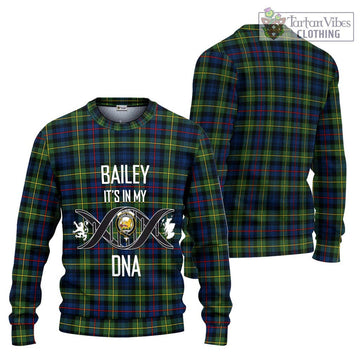 Bailey Modern Tartan Ugly Sweater with Family Crest DNA In Me Style Unisex - Tartan Vibes Clothing