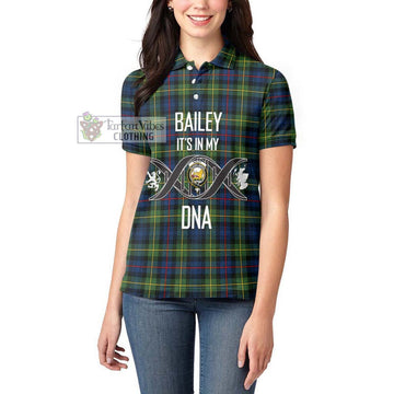 Bailey Modern Tartan Women's Polo Shirt with Family Crest DNA In Me Style Women - Tartan Vibes Clothing