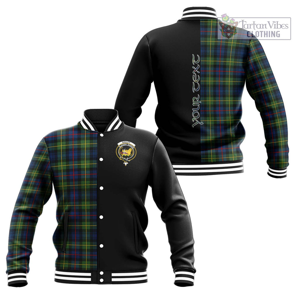 Bailey Modern Tartan Baseball Jacket with Family Crest and Half Of Me Style Unisex - Tartan Vibes Clothing