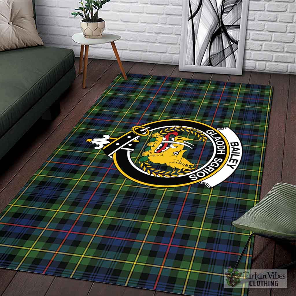 Bailey Modern Tartan Area Rug with Family Crest L 59*86 inch (150x220 cm) - Tartan Vibes Clothing
