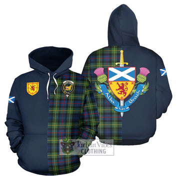 Bailey Modern Tartan Hoodie Alba with Scottish Lion Royal Arm Half Style Zip Hoodie - Tartan Vibes Clothing