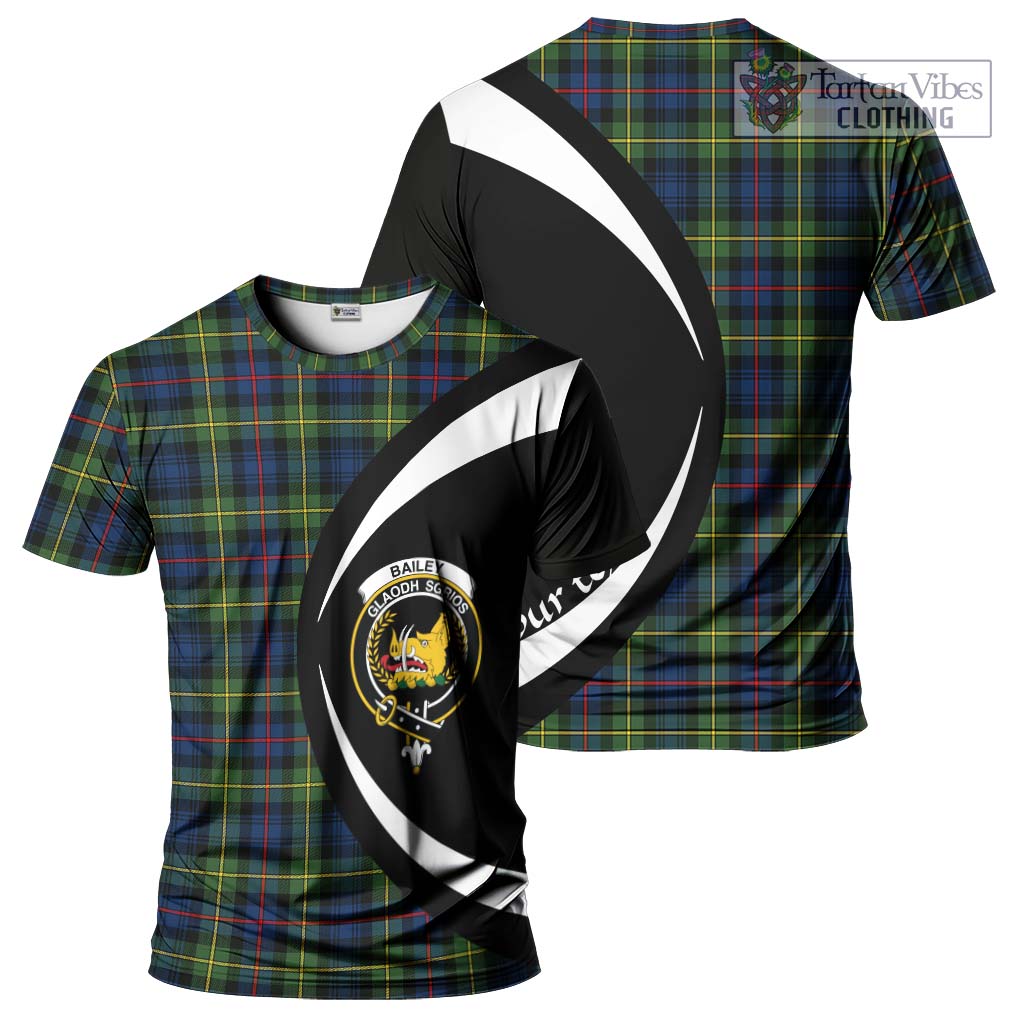 Bailey Modern Tartan T-Shirt with Family Crest Circle Style Kid's Shirt - Tartan Vibes Clothing