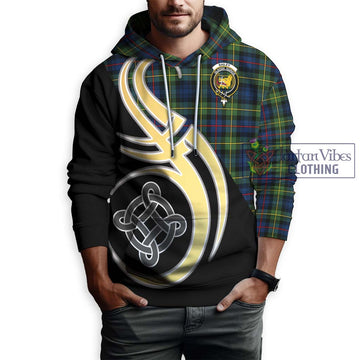 Bailey Modern Tartan Hoodie with Family Crest and Celtic Symbol Style Zip Hoodie - Tartan Vibes Clothing