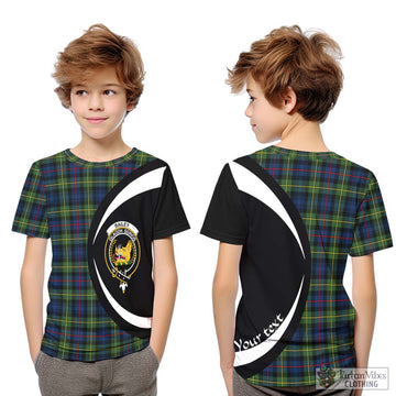 Bailey Modern Tartan Kid T-Shirt with Family Crest Circle Style Youth XL Size14 - Tartan Vibes Clothing