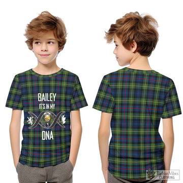 Bailey Modern Tartan Kid T-Shirt with Family Crest DNA In Me Style Youth XL Size14 - Tartan Vibes Clothing