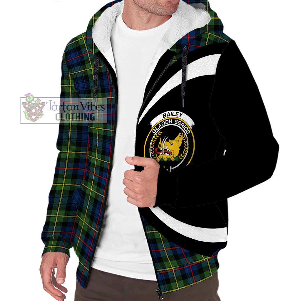 Bailey Modern Tartan Sherpa Hoodie with Family Crest Circle Style Unisex S - Tartan Vibes Clothing