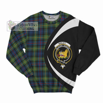 Bailey Modern Tartan Sweatshirt with Family Crest Circle Style Unisex - Tartan Vibes Clothing