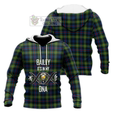 Bailey Modern Tartan Knitted Hoodie with Family Crest DNA In Me Style Unisex Knitted Pullover Hoodie - Tartan Vibes Clothing