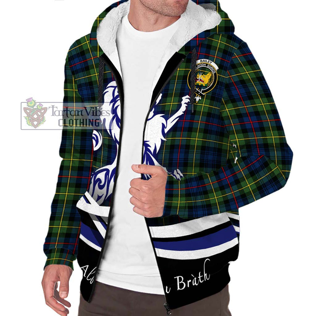 Bailey Modern Tartan Sherpa Hoodie with Alba Gu Brath Regal Lion Emblem Unisex S - Tartan Vibes Clothing