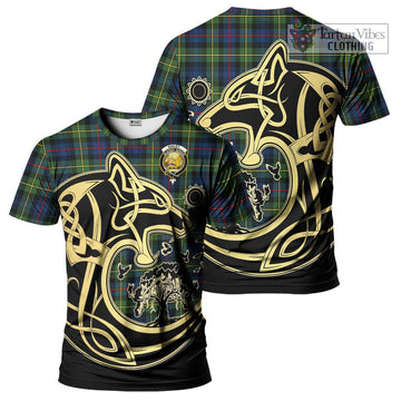 Bailey Modern Tartan T-Shirt with Family Crest Celtic Wolf Style Kid's Shirt - Tartan Vibes Clothing
