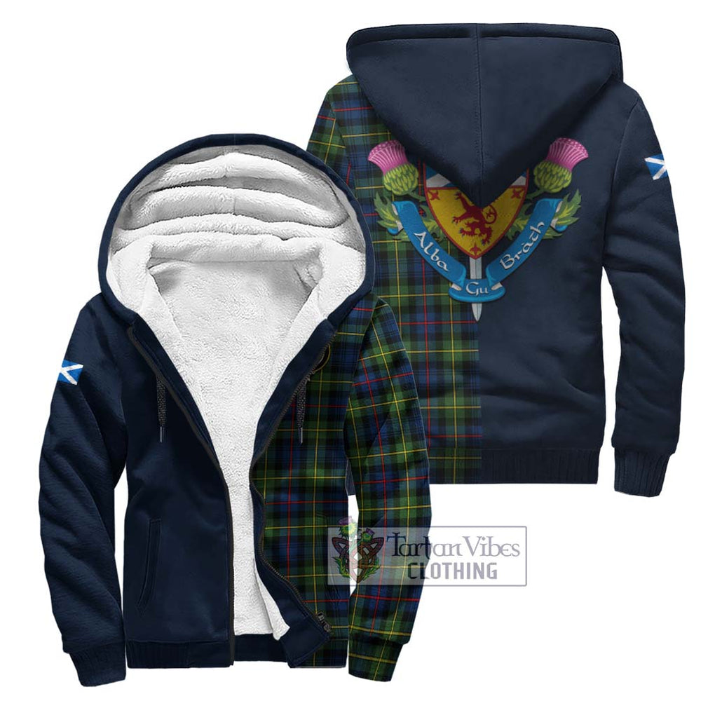 Bailey Modern Tartan Sherpa Hoodie Alba with Scottish Lion Royal Arm Half Style Unisex S - Tartan Vibes Clothing