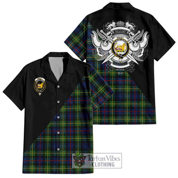 Bailey Modern Tartan Hawaiian Shirt with Family Crest and Military Logo Style Kid - Tartan Vibes Clothing