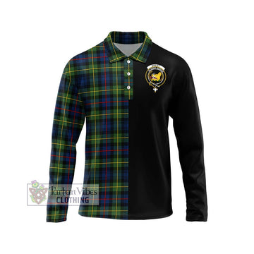Bailey Modern Tartan Long Sleeve Polo Shirt with Family Crest and Half Of Me Style Unisex - Tartan Vibes Clothing