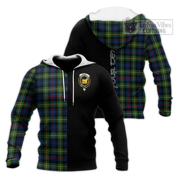 Bailey Modern Tartan Knitted Hoodie with Family Crest and Half Of Me Style Unisex Knitted Pullover Hoodie - Tartan Vibes Clothing