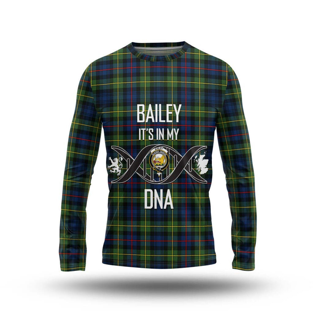 Bailey Modern Tartan Long Sleeve T-Shirt with Family Crest DNA In Me Style Unisex - Tartan Vibes Clothing