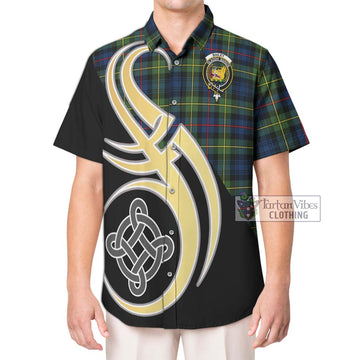Bailey Modern Tartan Hawaiian Shirt with Family Crest and Celtic Symbol Style Kid - Tartan Vibes Clothing