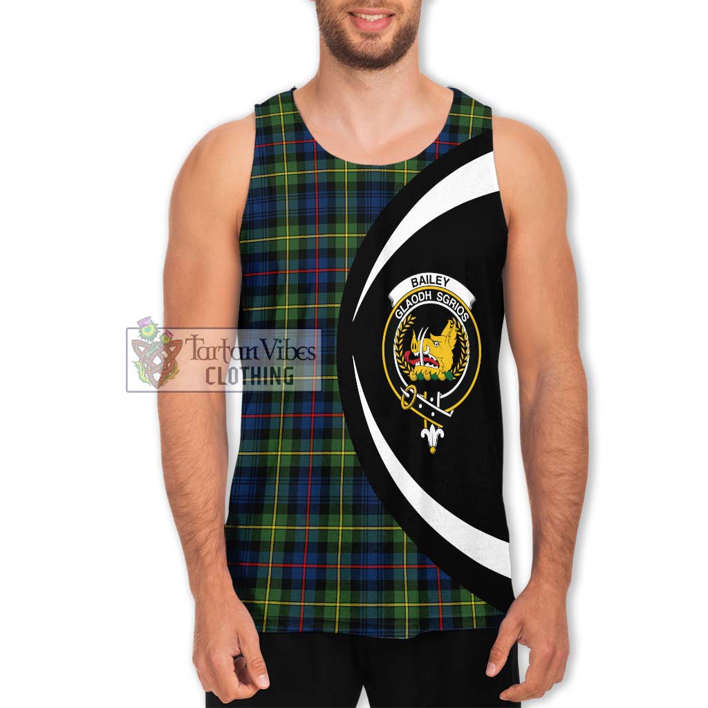 Bailey Modern Tartan Men's Tank Top with Family Crest Circle Style Men - Tartan Vibes Clothing