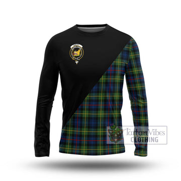 Bailey Modern Tartan Long Sleeve T-Shirt with Family Crest and Military Logo Style Unisex - Tartan Vibes Clothing