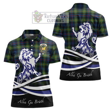 Bailey Modern Tartan Women's Polo Shirt with Alba Gu Brath Regal Lion Emblem Women - Tartan Vibes Clothing