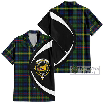 Bailey Modern Tartan Hawaiian Shirt with Family Crest Circle Style Kid - Tartan Vibes Clothing