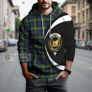 Bailey Modern Tartan Hoodie with Family Crest Circle Style Zip Hoodie - Tartan Vibes Clothing