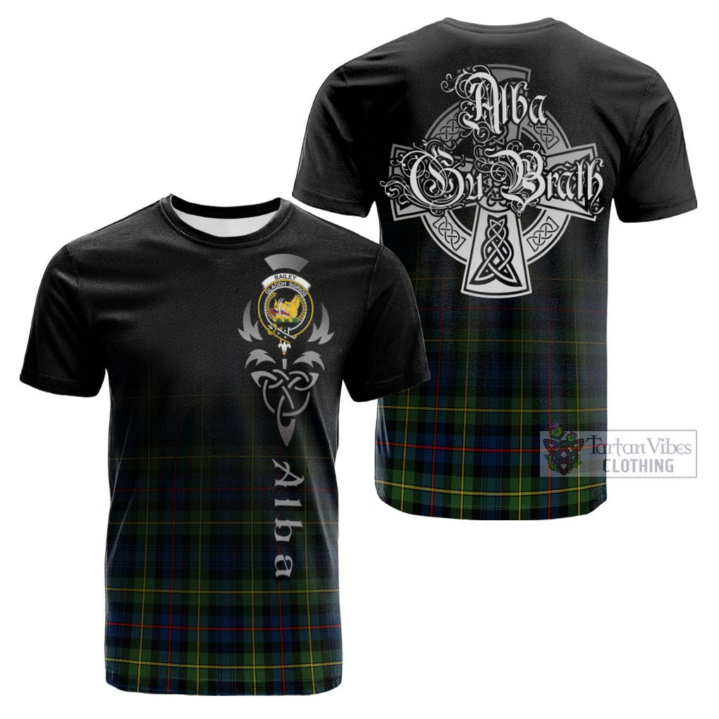 Bailey Modern Tartan Cotton T-shirt Featuring Alba Gu Brath Family Crest Celtic Inspired Kid's Shirt - Tartan Vibes Clothing