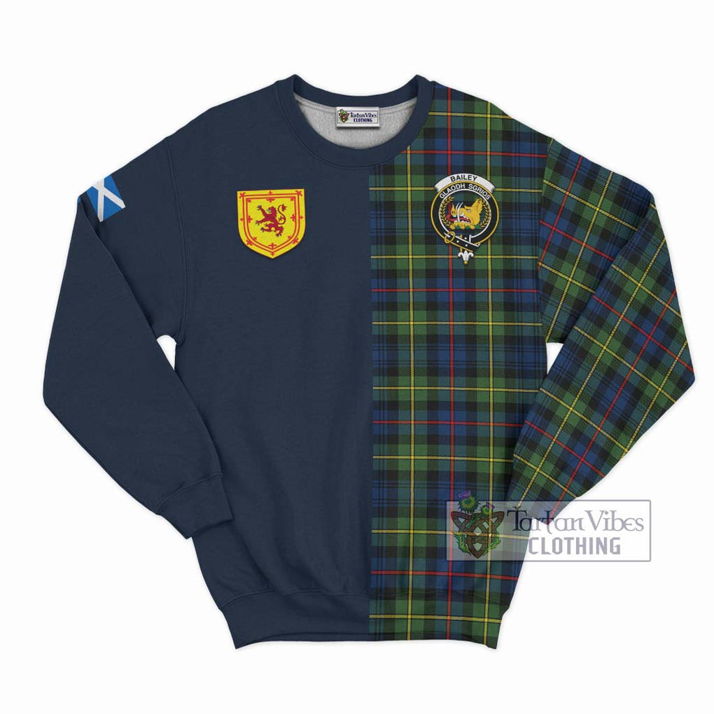 Bailey Modern Tartan Sweatshirt Alba with Scottish Lion Royal Arm Half Style Unisex - Tartan Vibes Clothing