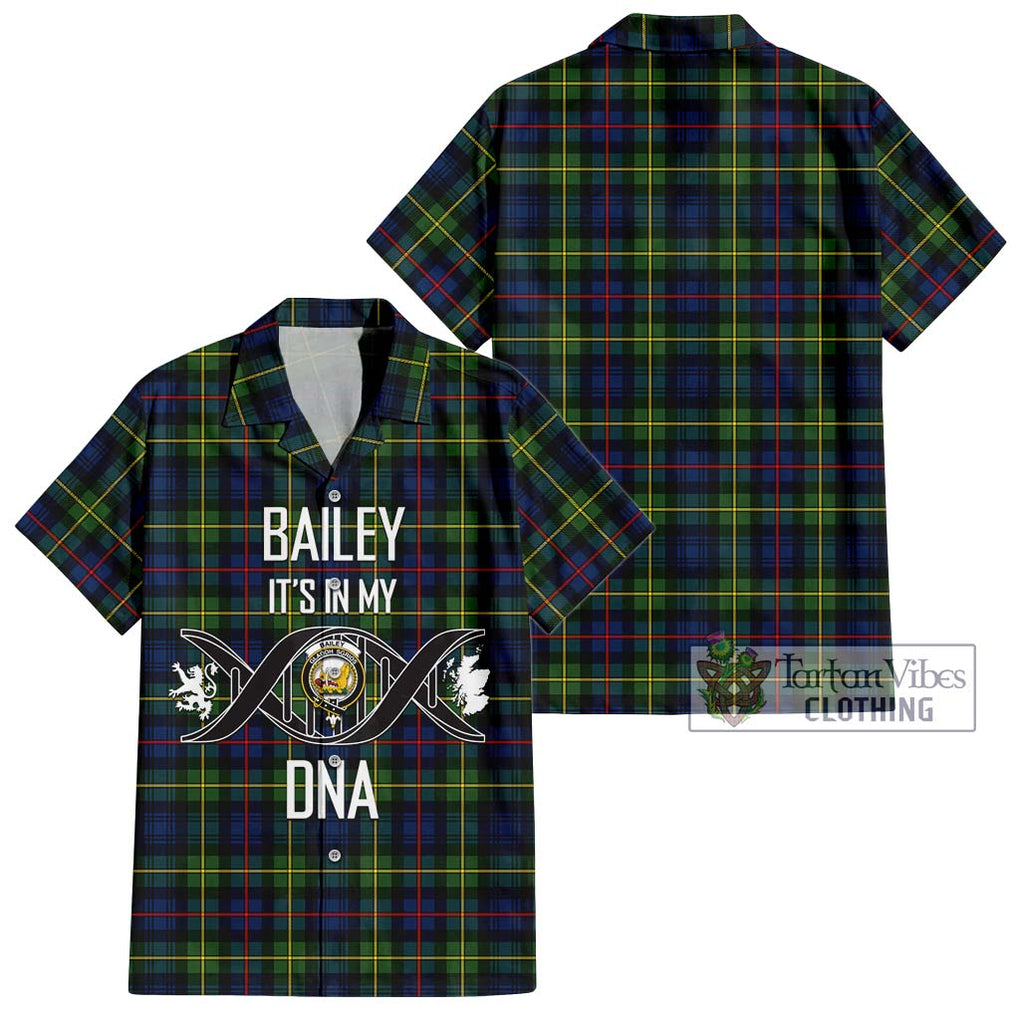 Bailey Modern Tartan Hawaiian Shirt with Family Crest DNA In Me Style Kid - Tartan Vibes Clothing